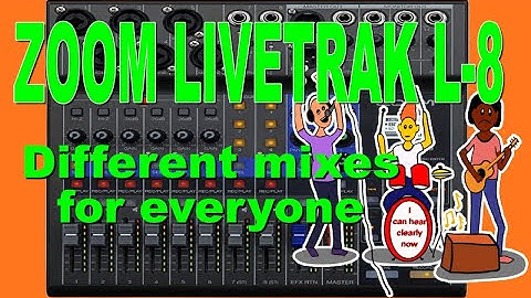 ZOOM LIVETRAK L-8   how to setup three different monitor mixes