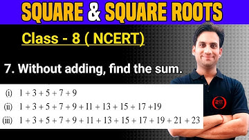 Exercise 6.1 Q.7 NCERT Class 8 Maths Ch 6 | Without adding, find the sum. (i) 1 + 3 + 5 + 7 + 9
