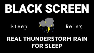 Reduce stress to sleep within 3 minutes with heavy rain & powerful thunder BLACK SCREEN