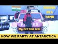Winter party at antarctica  tank trip to russian station  polar man studio 