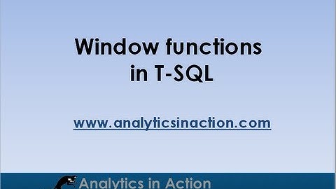 Window Functions in T-SQL