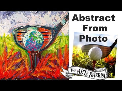 EASY Golf Ball Abstract painting tutorial from a  Photo LIVE STREAM