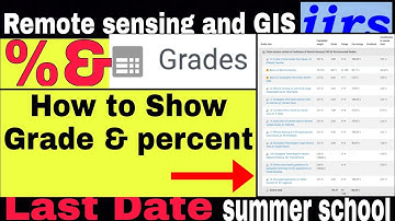 How to Show Grade & Percent | Remote Sensing and GIS | IIRS | ISRO | Summer scho 2021