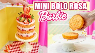 Bolo de coração rosa da Barbie! 💖