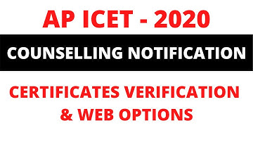 AP ICET Counselling Dates 2020 | Certificates Verification Schedule | Counselling Required Documents