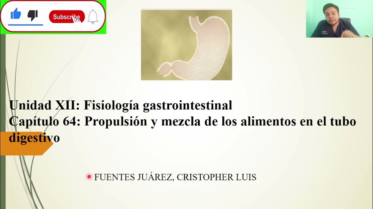 FISIOLOGÍA: PROPULSIÓN y MEZCLA DE LOS ALIMENTOS EN EL TUBO DIGESTIVO