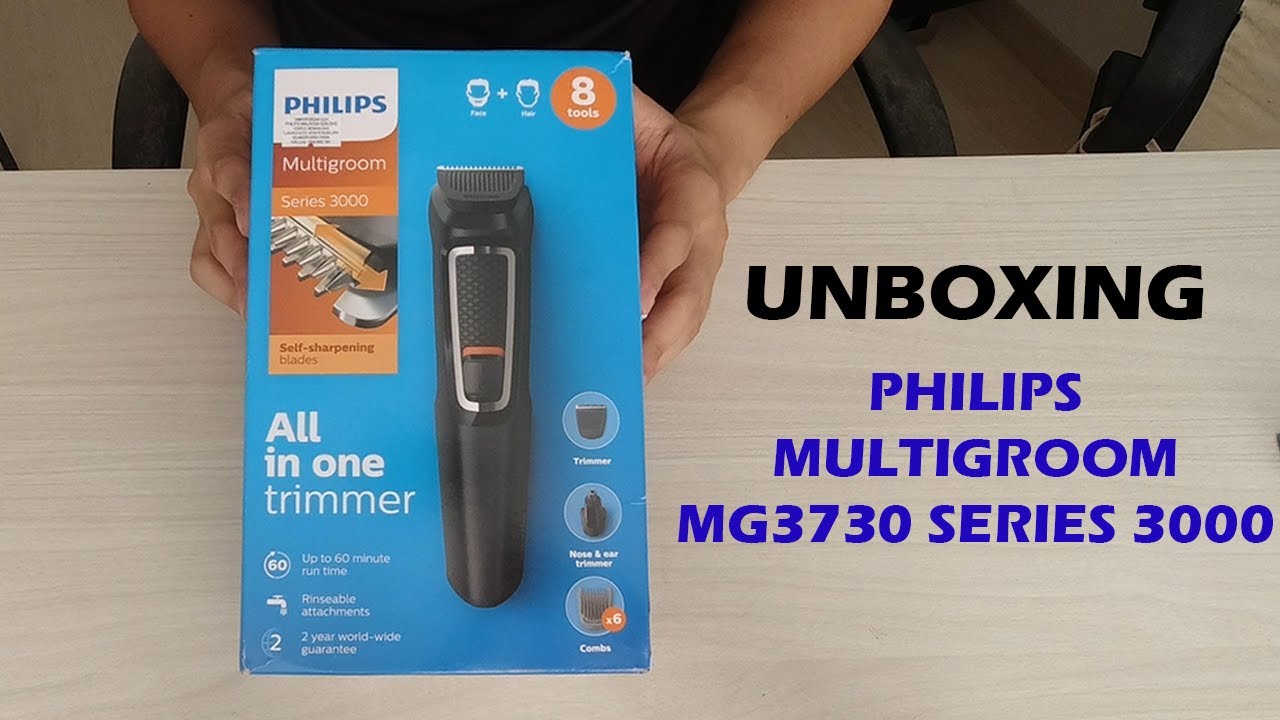 Unboxing Philips series 3000 8-in-1 Face and Hair Trimmer MG3730 -