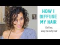 Diffusing fine wavy to curly hair after big chop- 3a 2b-