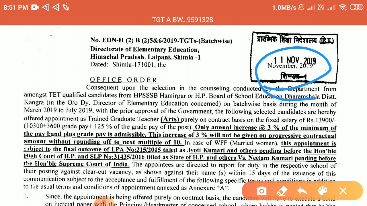 Appointment Order TGT Arts Batchwise Through HPSSC Nov 2019 YouTube