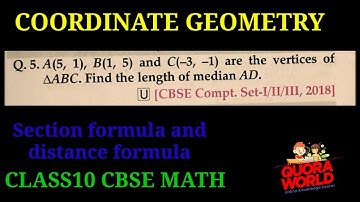 A(5,1), B(1,5) and C(-3,-1) are the vertices of 📐ABC. Find the length of the median AD.