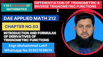 DAE | 2nd year | Math 212 | chapter 3 | short Questions|Trignometric Functions |Engr. Muhammad Latif