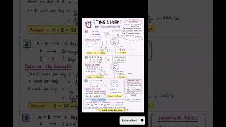 Time &amp; Work Tricks with Solution 🔥 | SSC Maths Short Tricks | Easy Notes 📚