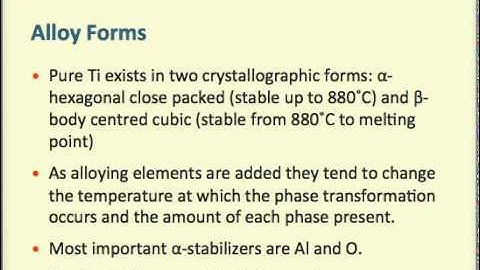 Session 6 Pre-session Screencast on Titanium Alloys I