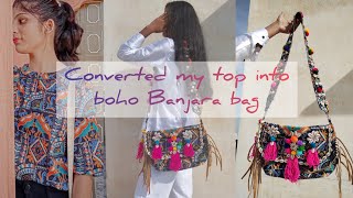 DIY boho Banjara bag from scratch#viral #trending #ytshorts #banjarabag #diy #handbags #bohobag