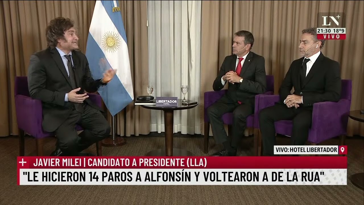 Javier Milei con Luis Majul y Pablo Rossi; entrevista completa