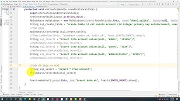 9.3  SQLite - test thủ công thêm sửa xóa dữ liệu vào bảng vừa tạo