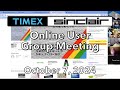 Timex Sinclair Online User Group Meeting October 7, 2024