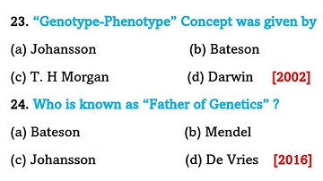 Genetics and Evolution mcq || Part 1