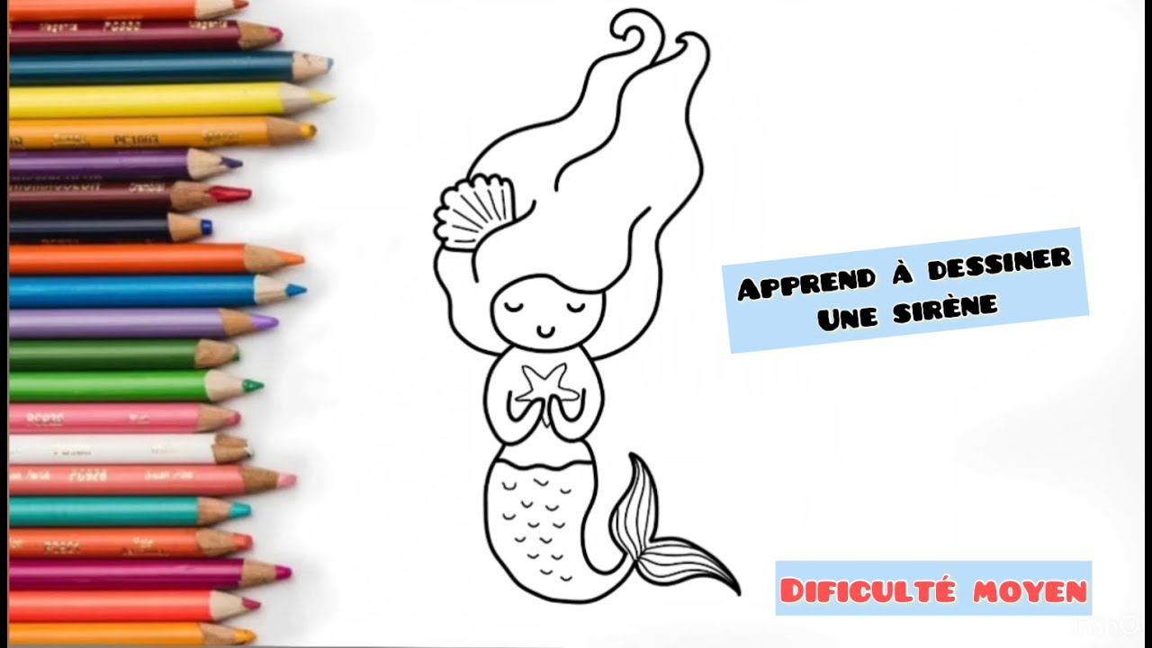 Comment dessiner une sirène pas à pas/ draw a easy mermaid step by step