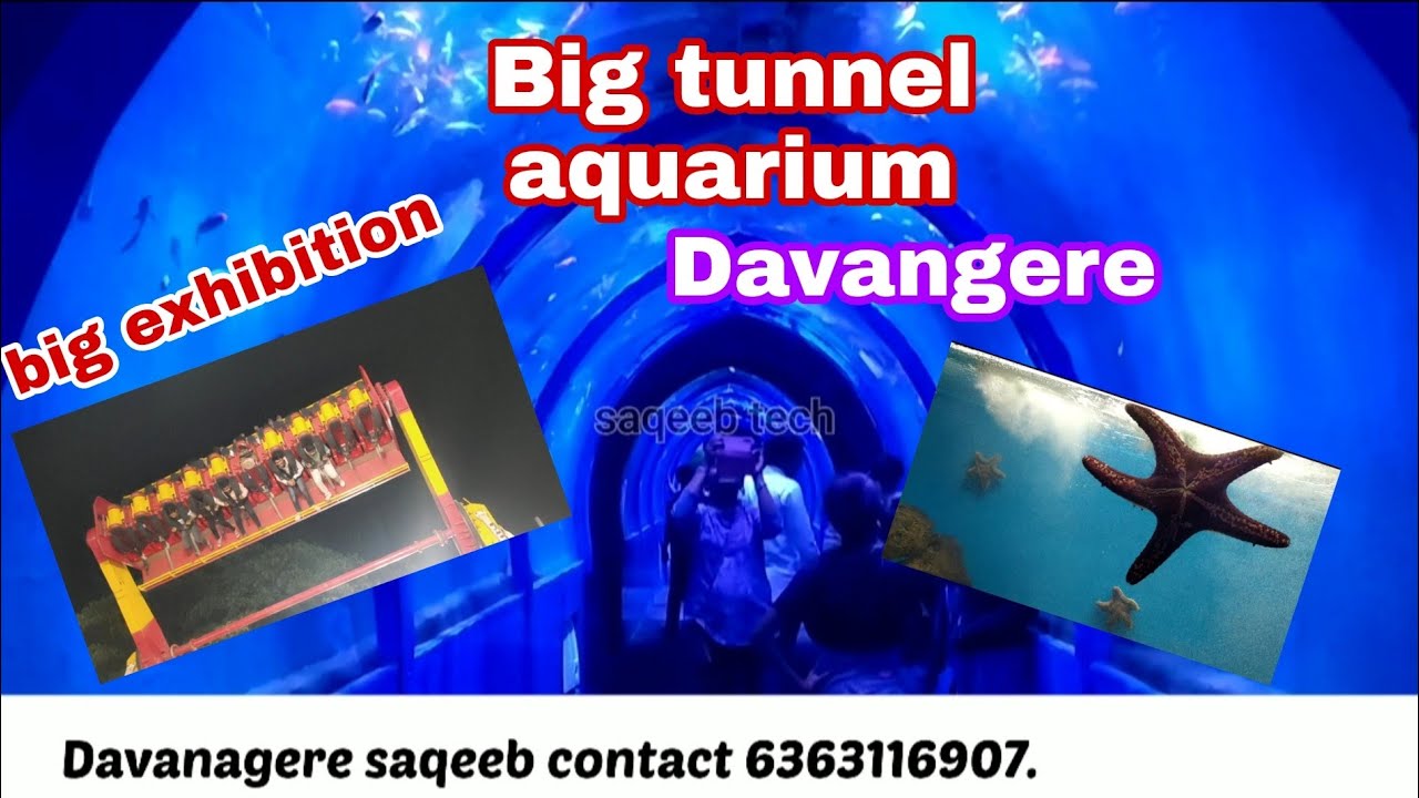 BIG tunnel aquarium in davangere exhibition saqeeb first time 