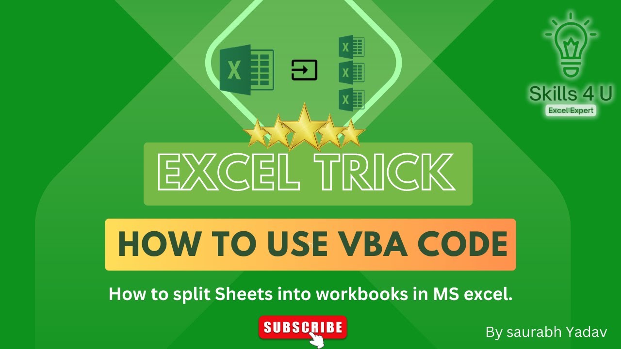 how-to-split-worksheet-into-multiple-excel-workbooks-using-vba-excel-tricks-youtube