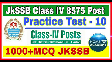 JKSSB Class IV #Practice Test Chemistry most important MCQ by home academy
