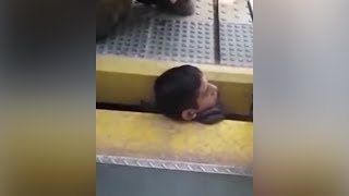 Man Gets Head Stuck Between Train And Platform