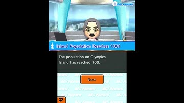 I finally created Mii Wii U Olympics has reached to 100 in the island!