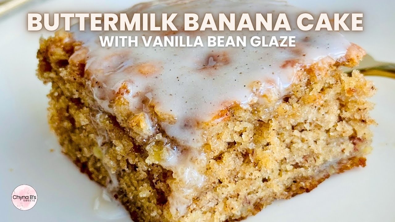 Банановый кекс на пахте с ванильной глазурью | Легкий кекс на завтрак | Идеи рецептов для позднег...