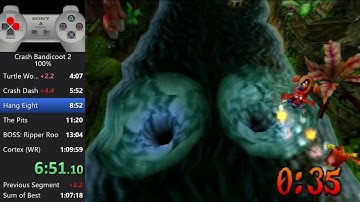 Crash Bandicoot 2 100% Speedrun in 1:09:43 [Previous WR]
