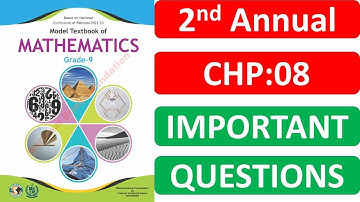 Class 9 Mathematics - Chapter 8 | Important Questions | FBISE 2nd Annual Exam 2025