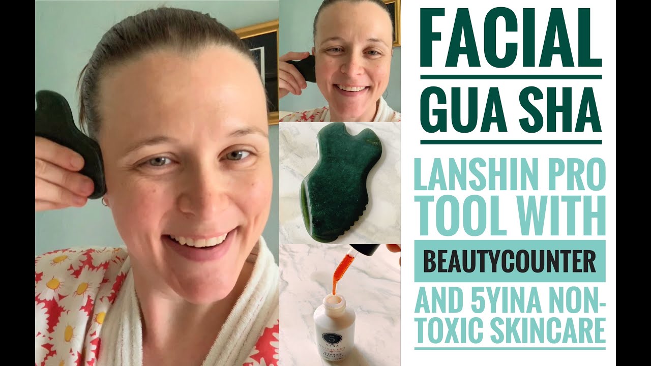 Facial Gua Sha for antiaging with 5YINA and Beautycounter skincare