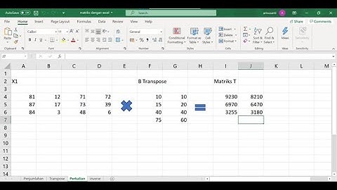 Cara melakukan operasi perkalian matriks pada MS Excel (Office 365)