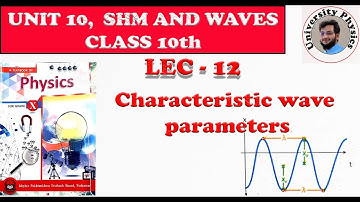 Characteristic wave parameters || frequency || wavelength || amplitude || time period || wave speed