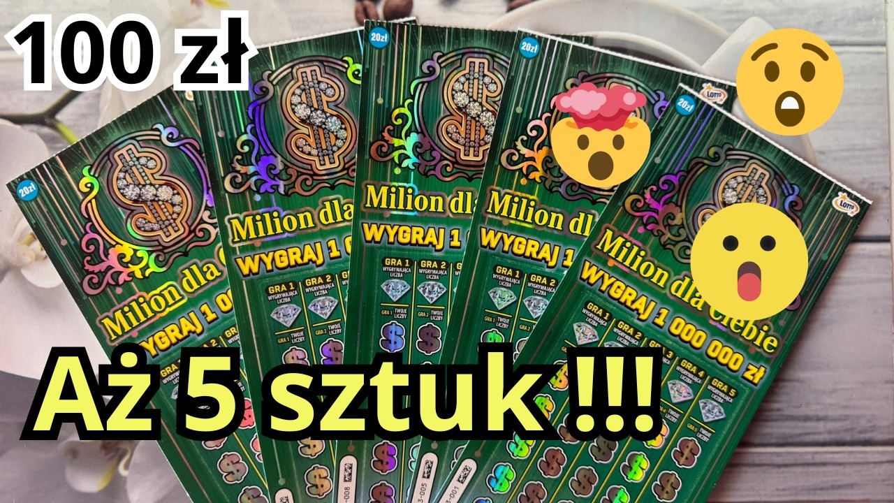 Zdrapki Lotto👉PREMIERA🤑MILION DLA CIEBIE🤑AŻ 5 SZTUK🤑CO ZA WYNIK😮 #miliondlaciebie
