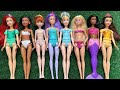 ASMR Most Popular Disney Princess Mattel Dolls lots of colorful rainbow Dresses unpacking toys 3