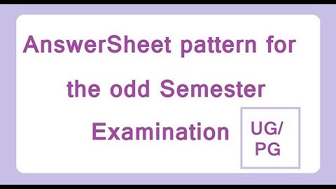 #PU- Answer Sheet Pattern for UG/PG Exams January 2022