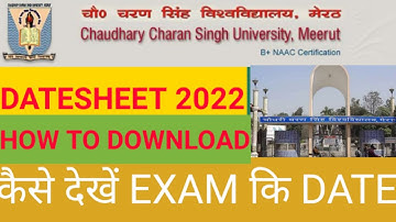 HOW TO DOWNLOAD CCS UNIVERSITY DATESHEET