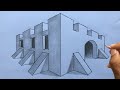 How to Draw using Two-Point Perspective: Draw a Building Step by Step