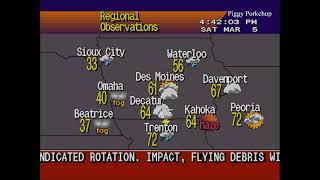 EAS PDS Tornado Warning Winterset/Des Moines, Iowa (Large Destructive Tornado!) NOAA Weather Radio