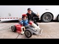 4 Year Old's First Time Driving A Go Kart!