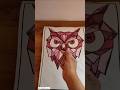 Wise Wings: Geometric Owl Art 🦉✨ | Satisfying Drawing #wildlife#owl#geometricart#art#drawing