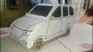 Cara membuat mobil dari kardus