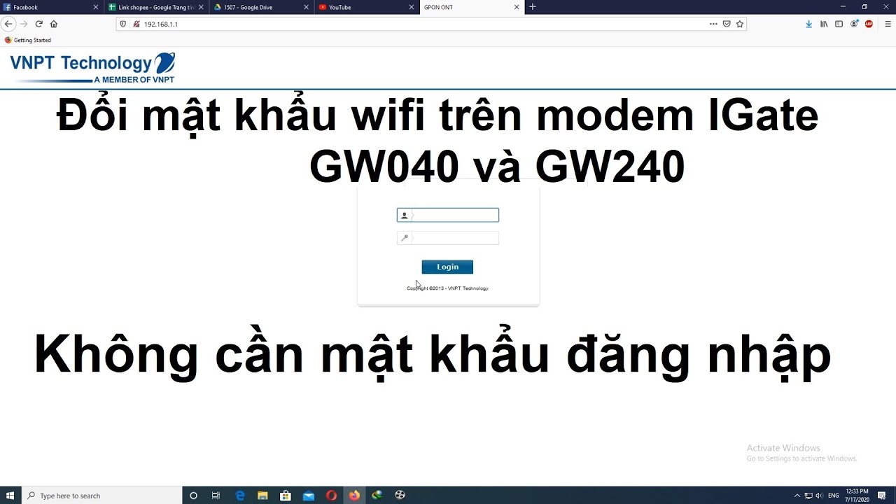 ขอ username password true wifi  New Update  Đổi mật khẩu wifi VNPT trên modem Igate GW240 Igate GW040 khi không biết mật khẩu quản lý