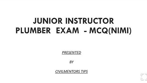 Junior Instructor Plumber Exam March 4 | MCQ -Question Discussion (NIMI)