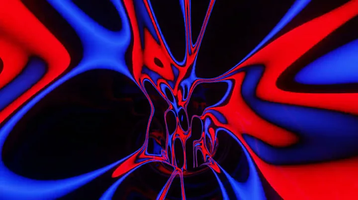 Abstract Background Video 4k VJ LOOP NEON Tunnel Wave Metallic Red Blue Black  Screensaver Visual