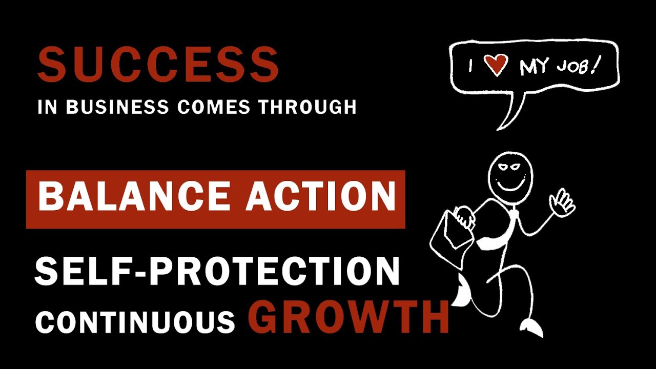 Success in Business comes through Balance , Action , Self-protection and continuous Growth 