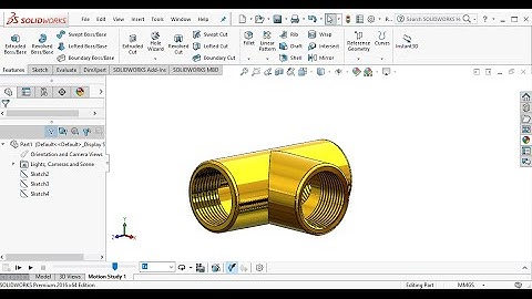 Solidworks Tutorial | How to make T-type Pipe fitting | Solidworks