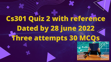 CS301 quiz 2 Spring 2022 with reference three  attempts By Helping Hands|version  |