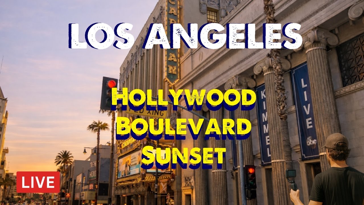 LIVE Hollywood Boulevard Sunset Walk | Los Angeles Live Cam